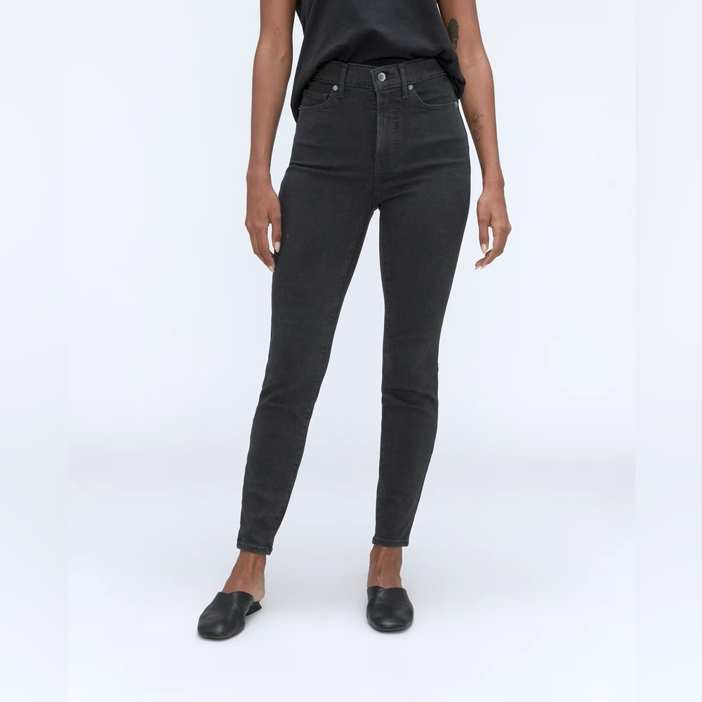 EVERLANE High Rise Skinny Jean in Ash/Black Wash | Size 26 Ankle